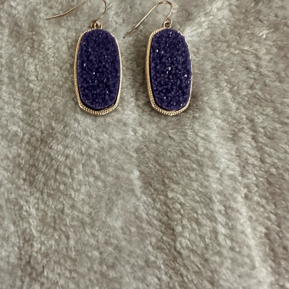 NWOT Purple Stone Drop Earrings
